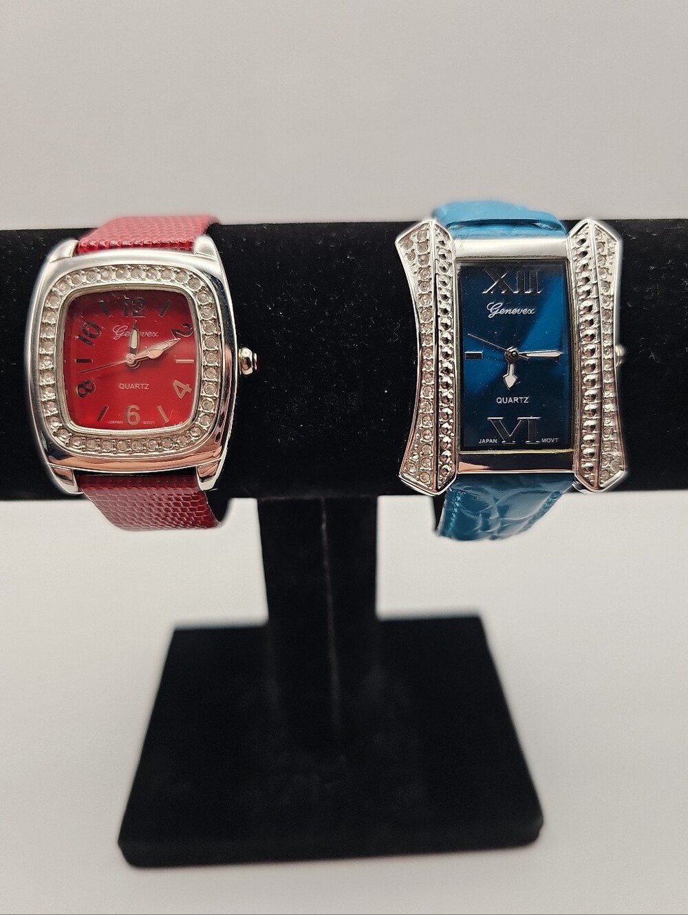 2 Genevex Ladies Watches - 1 Red and 1 Blue New Old Stock